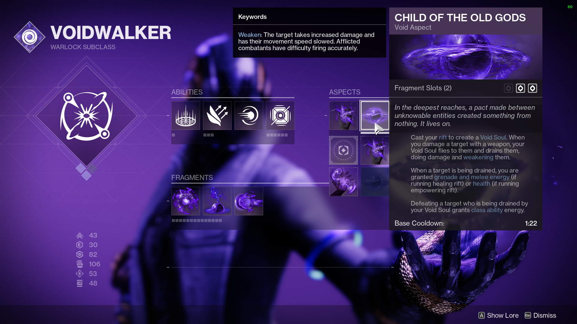 The new subclass 3.0 screen, focusing on Void 3.0 the other main selling point of the expansion