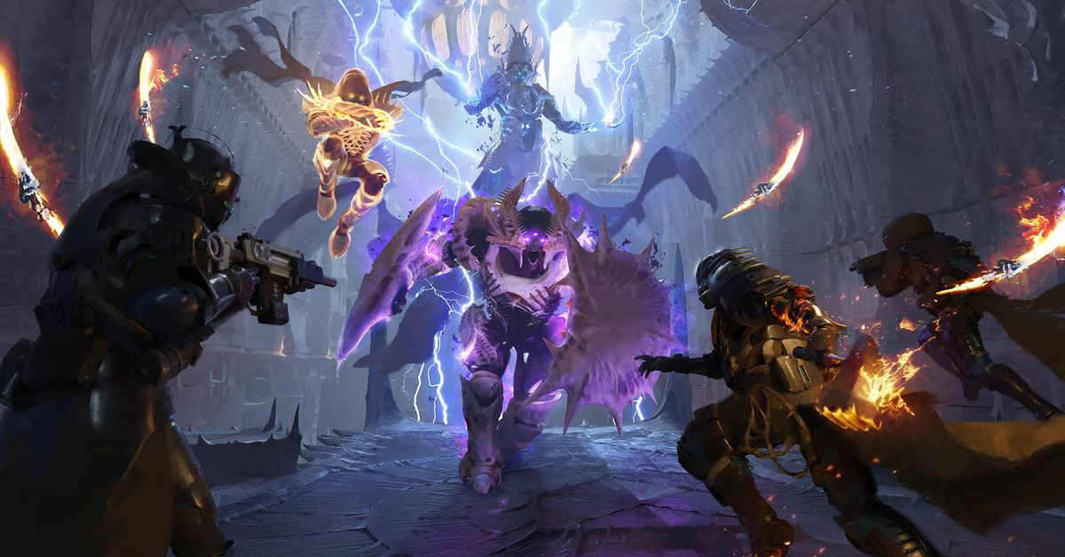 A fireteam of guardians going up against a trio of hive Lightbearers