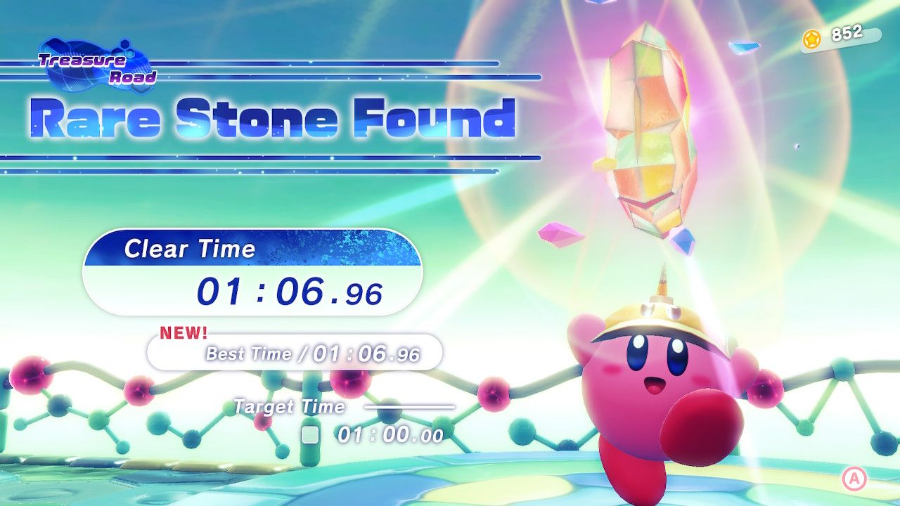 The results Screen of the Treasure Road challenges