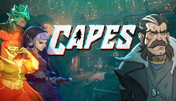 Key Art of Caoes, Featuring Facet, Rebound, a Third unknown Cape, and their Handler