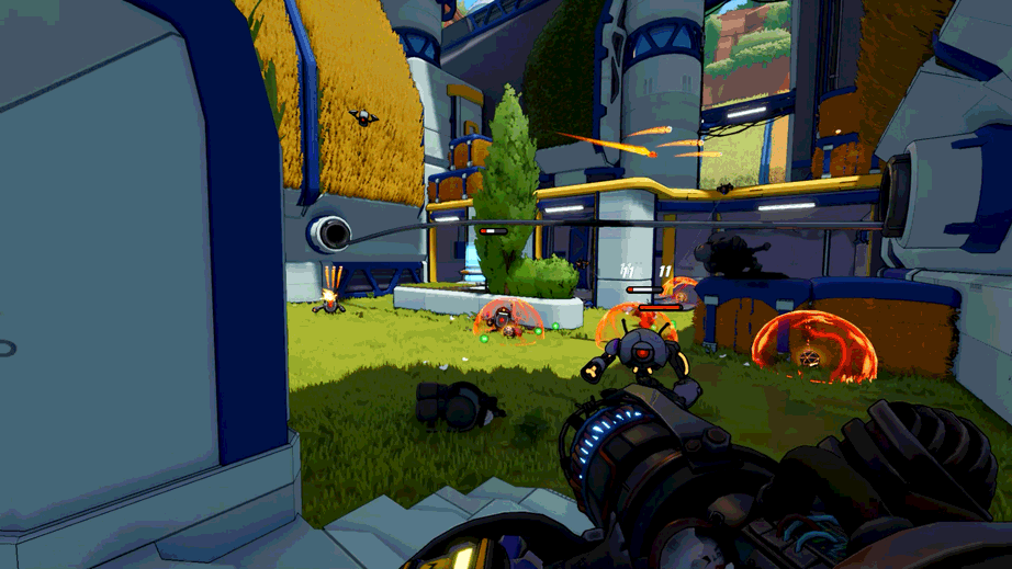 GIF of the player firing the Junk Beam heavy weapon