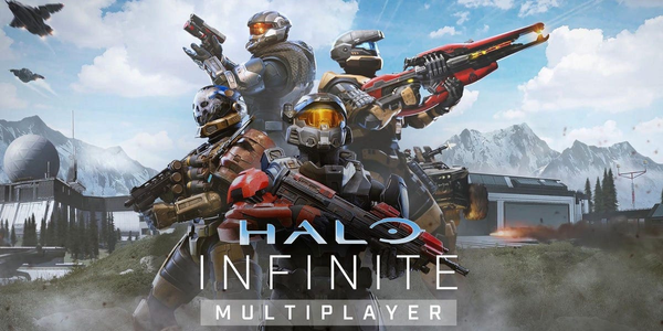 Key promotional art showcasing a group of Spartans in a group shot all holding an assortment of weapons